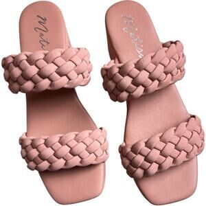 Matisse Women's Slip On Braided Double Strap Greyson Wedge Sandals Sz 8 NWOT
